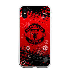 Чехол для iPhone XS Max матовый с принтом MANCHESTER UNITED. в городе Новоалтайск, Силикон | Область печати: задняя сторона чехла, без боковых панелей | Тематика изображения на принте: 