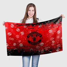 Флаг 3D с принтом MANCHESTER UNITED. в городе Новоалтайск, 100% полиэстер | плотность ткани — 95 г/м2, размер — 67 х 109 см. Принт наносится с одной стороны | fc | fcmu | football | football club | manchester united | red devils | sport | красные дьяволы | манчестер юнайтед | спорт | фк | фкмю | футбол | футбольный клуб