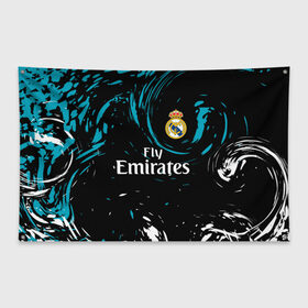 Флаг-баннер с принтом REAL MADRID. в городе Новоалтайск, 100% полиэстер | размер 67 х 109 см, плотность ткани — 95 г/м2; по краям флага есть четыре люверса для крепления | fc | football | football club | real madrid | sport | реал мадрид | спорт | спортивные | униформа | фирменные цвета | фк | футбол | футбольный клуб