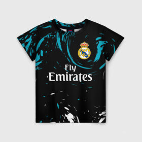 Детская футболка 3D с принтом REAL MADRID. в городе Новоалтайск, 100% гипоаллергенный полиэфир | прямой крой, круглый вырез горловины, длина до линии бедер, чуть спущенное плечо, ткань немного тянется | fc | football | football club | real madrid | sport | реал мадрид | спорт | спортивные | униформа | фирменные цвета | фк | футбол | футбольный клуб
