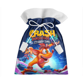 Подарочный 3D мешок с принтом Crash Bandicoot в городе Новоалтайск, 100% полиэстер | Размер: 29*39 см | Тематика изображения на принте: aku aku | crash bandicoot | бандикут | игры | крэш бандикут
