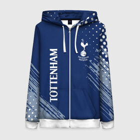 Женская толстовка 3D на молнии с принтом TOTTENHAM HOTSPUR. в городе Новоалтайск, 100% полиэстер | длина до линии бедра, манжеты и пояс оформлены мягкой тканевой резинкой, двухслойный капюшон со шнурком для регулировки, спереди молния, по бокам два кармана | football | football club | sport | tottenham | tottenham hotspur | спорт | спортивные | тоттенхэм | униформа | фирменные цвета | футбол | футбольный клуб