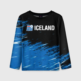 Детский лонгслив 3D с принтом KSI ICELAND. в городе Новоалтайск, 100% полиэстер | длинные рукава, круглый вырез горловины, полуприлегающий силуэт
 | 2019 | 2020 | fc | football | iceland | ksi | sport | исландия | кси | сборная исландии | спорт | спортивные | униформа | фирменные цвета | фк | футбол | футбольный клуб