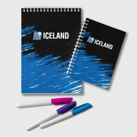 Блокнот с принтом KSI ICELAND. в городе Новоалтайск, 100% бумага | 48 листов, плотность листов — 60 г/м2, плотность картонной обложки — 250 г/м2. Листы скреплены удобной пружинной спиралью. Цвет линий — светло-серый
 | Тематика изображения на принте: 2019 | 2020 | fc | football | iceland | ksi | sport | исландия | кси | сборная исландии | спорт | спортивные | униформа | фирменные цвета | фк | футбол | футбольный клуб