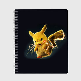 Тетрадь с принтом Pikachu Pika Pika в городе Новоалтайск, 100% бумага | 48 листов, плотность листов — 60 г/м2, плотность картонной обложки — 250 г/м2. Листы скреплены сбоку удобной пружинной спиралью. Уголки страниц и обложки скругленные. Цвет линий — светло-серый
 | Тематика изображения на принте: pika | pikachu | аниме | детская | детям | игры | молния | мышка | мышь | пика | пикачу | покемон | покемоны