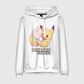 Мужская толстовка 3D с принтом Pikachu Pika Pika в городе Новоалтайск, 100% полиэстер | двухслойный капюшон со шнурком для регулировки, мягкие манжеты на рукавах и по низу толстовки, спереди карман-кенгуру с мягким внутренним слоем. | pika | pikachu | аниме | детская | детям | игры | молния | мышка | мышь | пика | пикачу | покемон | покемоны