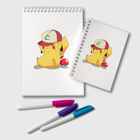 Блокнот с принтом Pikachu Pika Pika в городе Новоалтайск, 100% бумага | 48 листов, плотность листов — 60 г/м2, плотность картонной обложки — 250 г/м2. Листы скреплены удобной пружинной спиралью. Цвет линий — светло-серый
 | pika | pikachu | аниме | детская | детям | игры | молния | мышка | мышь | пика | пикачу | покемон | покемоны