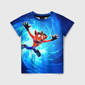 Детская футболка 3D с принтом Crash Bandicoot в городе Новоалтайск, 100% гипоаллергенный полиэфир | прямой крой, круглый вырез горловины, длина до линии бедер, чуть спущенное плечо, ткань немного тянется | crash bandicoot | краш | краш бандикут