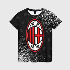 Женская футболка 3D с принтом AC MILAN / МИЛАН в городе Новоалтайск, 100% полиэфир ( синтетическое хлопкоподобное полотно) | прямой крой, круглый вырез горловины, длина до линии бедер | ac | ac milan | acm | football | logo | milan | sport | клуб | лого | логотип | логотипы | милан | символ | символы | спорт | форма | футбол | футбольная | футбольный