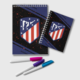Блокнот с принтом ATLETICO MADRID Атлетико в городе Новоалтайск, 100% бумага | 48 листов, плотность листов — 60 г/м2, плотность картонной обложки — 250 г/м2. Листы скреплены удобной пружинной спиралью. Цвет линий — светло-серый
 | atletico | club | footbal | logo | madrid | атлетико | знак | клуб | логотип | логотипы | мадрид | символ | символы | форма | футбол | футбольная | футбольный