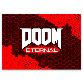 Поздравительная открытка с принтом DOOM ETERNAL / ДУМ ЭТЕРНАЛ в городе Новоалтайск, 100% бумага | плотность бумаги 280 г/м2, матовая, на обратной стороне линовка и место для марки
 | Тематика изображения на принте: bfg | brutal | doom | eternal | ethernal | game | games | logo | дум | игра | игры | лого | логотип | логотипы | символ | символы | этернал