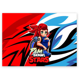 Поздравительная открытка с принтом PAM Brawl Stars в городе Новоалтайск, 100% бумага | плотность бумаги 280 г/м2, матовая, на обратной стороне линовка и место для марки
 | anime | brawl | brawl stars | brawlstars | brawl_stars | pam | panny | аниме | бравл | бравлстарс | девочка | девочка в шкуре медведя | девушка | манга | пам | рам