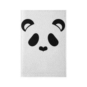 Обложка для паспорта матовая кожа с принтом Panda в городе Новоалтайск, натуральная матовая кожа | размер 19,3 х 13,7 см; прозрачные пластиковые крепления | panda | животные | медведь | мишка | панда
