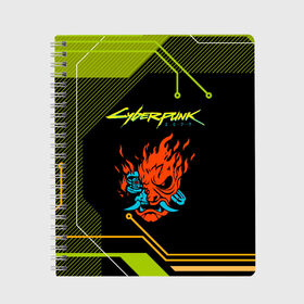 Тетрадь с принтом CYBERPUNK 2077 в городе Новоалтайск, 100% бумага | 48 листов, плотность листов — 60 г/м2, плотность картонной обложки — 250 г/м2. Листы скреплены сбоку удобной пружинной спиралью. Уголки страниц и обложки скругленные. Цвет линий — светло-серый
 | cd project red | cyberpunk 2077 | keanu reeves | samurai | киану ривз | киберпанк 2077 | самураи
