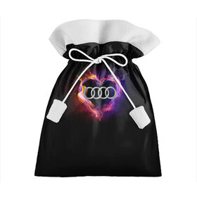 Подарочный 3D мешок с принтом Audi в городе Новоалтайск, 100% полиэстер | Размер: 29*39 см | audi | audi в сердце | audi лого | audi марка | audi эмблема | love audi | ауди | ауди значок | ауди лого | ауди чб значок | ауди эмблема | горящее сердце | значок audi | лого автомобиля | логотип audi | логотип ауди