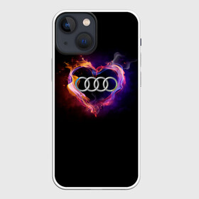 Чехол для iPhone 13 mini с принтом Audi в городе Новоалтайск,  |  | Тематика изображения на принте: audi | audi в сердце | audi лого | audi марка | audi эмблема | love audi | ауди | ауди значок | ауди лого | ауди чб значок | ауди эмблема | горящее сердце | значок audi | лого автомобиля | логотип audi | логотип ауди