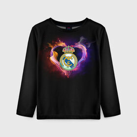 Детский лонгслив 3D с принтом Real Madrid в городе Новоалтайск, 100% полиэстер | длинные рукава, круглый вырез горловины, полуприлегающий силуэт
 | football club | futbol club | real | real madrid | real madrid club | люблю футбол | реал | реал мадрид | сантьяго бернабеу | сливочные | фанат | фк реал мадрид | форма | форма игроков | футбол | футбольный клуб
