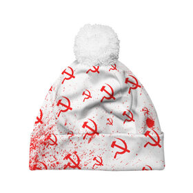 Шапка 3D c помпоном с принтом USSR / СССР в городе Новоалтайск, 100% полиэстер | универсальный размер, печать по всей поверхности изделия | ccch | made | russia | sssr | ussr | ветеран | герб | гыык | ленин | орел | победа | родина | рожден | рожденный | россия | русский | сборная | сделан | сделано | символ | символы | советский | союз | ссср | сталин