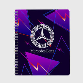 Тетрадь с принтом Mercedes-Benz в городе Новоалтайск, 100% бумага | 48 листов, плотность листов — 60 г/м2, плотность картонной обложки — 250 г/м2. Листы скреплены сбоку удобной пружинной спиралью. Уголки страниц и обложки скругленные. Цвет линий — светло-серый
 | benz | mercedes | mercedes benz | sport | абстракция | бенз | бэнц | линии | лого | логотип | мерс | мерседес | мэрс | мэрседес | спорт