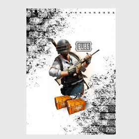 Скетчбук с принтом PUBG в городе Новоалтайск, 100% бумага
 | 48 листов, плотность листов — 100 г/м2, плотность картонной обложки — 250 г/м2. Листы скреплены сверху удобной пружинной спиралью | Тематика изображения на принте: battlegrounds | playerunknown s | pubg | вода | згип | игра | компьютерная игра | огонь | огонь и вода | пабг | пубг | шутер