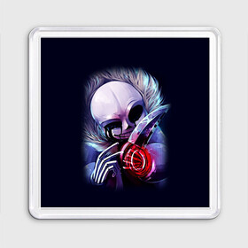 Магнит 55*55 с принтом UNDERTALE SANS в городе Новоалтайск, Пластик | Размер: 65*65 мм; Размер печати: 55*55 мм | Тематика изображения на принте: sans | undertale | андертале | андертейл | гтвукефду | игра | подземная история | подземная сказка | санс | ундертале