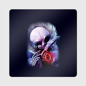 Магнит виниловый Квадрат с принтом UNDERTALE SANS в городе Новоалтайск, полимерный материал с магнитным слоем | размер 9*9 см, закругленные углы | Тематика изображения на принте: sans | undertale | андертале | андертейл | гтвукефду | игра | подземная история | подземная сказка | санс | ундертале