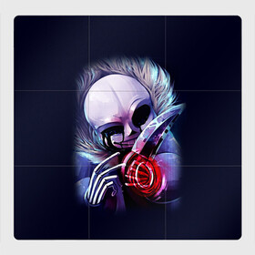 Магнитный плакат 3Х3 с принтом UNDERTALE SANS в городе Новоалтайск, Полимерный материал с магнитным слоем | 9 деталей размером 9*9 см | Тематика изображения на принте: sans | undertale | андертале | андертейл | гтвукефду | игра | подземная история | подземная сказка | санс | ундертале