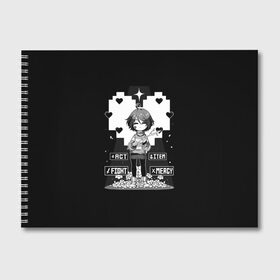 Альбом для рисования с принтом UNDERTALE в городе Новоалтайск, 100% бумага
 | матовая бумага, плотность 200 мг. | Тематика изображения на принте: sans | undertale | андертале | андертейл | гтвукефду | игра | подземная история | подземная сказка | санс | ундертале