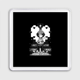 Магнит 55*55 с принтом UNDERTALE в городе Новоалтайск, Пластик | Размер: 65*65 мм; Размер печати: 55*55 мм | Тематика изображения на принте: sans | undertale | андертале | андертейл | гтвукефду | игра | подземная история | подземная сказка | санс | ундертале