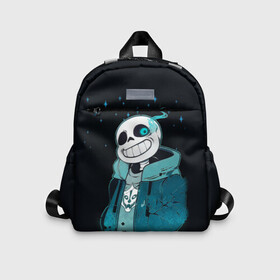 Детский рюкзак 3D с принтом UNDERTALE SANS в городе Новоалтайск, 100% полиэстер | лямки с регулируемой длиной, сверху петелька, чтобы рюкзак можно было повесить на вешалку. Основное отделение закрывается на молнию, как и внешний карман. Внутри дополнительный карман. По бокам два дополнительных кармашка | sans | undertale | андертале | андертейл | гтвукефду | игра | подземная история | подземная сказка | санс | ундертале