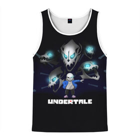Мужская майка 3D с принтом UNDERTALE в городе Новоалтайск, 100% полиэстер | круглая горловина, приталенный силуэт, длина до линии бедра. Пройма и горловина окантованы тонкой бейкой | sans | undertale | андертале | андертейл | гтвукефду | игра | подземная история | подземная сказка | санс | ундертале