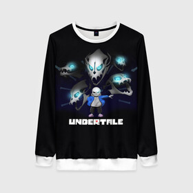 Женский свитшот 3D с принтом UNDERTALE в городе Новоалтайск, 100% полиэстер с мягким внутренним слоем | круглый вырез горловины, мягкая резинка на манжетах и поясе, свободная посадка по фигуре | sans | undertale | андертале | андертейл | гтвукефду | игра | подземная история | подземная сказка | санс | ундертале