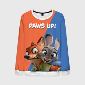 Мужской свитшот 3D с принтом Paws Up! в городе Новоалтайск, 100% полиэстер с мягким внутренним слоем | круглый вырез горловины, мягкая резинка на манжетах и поясе, свободная посадка по фигуре | judy hopps | nick wilde | vdosadir | zootopia | zotropolis | джуди хопс | зверополис | кролик | лис | ник уайлд