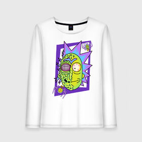 Женский лонгслив хлопок с принтом Rick & Morty Рик в городе Новоалтайск, 100% хлопок |  | halloween | morty | morty smith | portal | rick | rick and morty | rick sanchez | sanchez | smith | turner | морти | морти смит | портал | рик | рик и морти | рик санчез | санчез | смит | хэллоуин