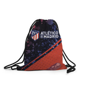 Рюкзак-мешок 3D с принтом ATLETICO MADRID / Атлетико в городе Новоалтайск, 100% полиэстер | плотность ткани — 200 г/м2, размер — 35 х 45 см; лямки — толстые шнурки, застежка на шнуровке, без карманов и подкладки | Тематика изображения на принте: atletico | club | footbal | logo | madrid | атлетико | знак | клуб | логотип | логотипы | мадрид | символ | символы | форма | футбол | футбольная | футбольный