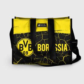 Сумка-шоппер 3D с принтом BORUSSIA / Боруссия в городе Новоалтайск, 100% полиэстер | застегивается на металлическую кнопку; внутренний карман застегивается на молнию. Стенки укреплены специальным мягким материалом, чтобы защитить содержимое от несильных ударов
 | borussia | club | dortmund | footbal | logo | боруссия | дортмунд | знак | клуб | логотип | логотипы | символ | символы | форма | футбол | футбольная | футбольный