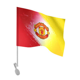 Флаг для автомобиля с принтом MANCHESTER UNITED в городе Новоалтайск, 100% полиэстер | Размер: 30*21 см | club | footbal | logo | manchester | united | знак | клуб | лого | логотип | логотипы | манчестер | символ | символы | форма | футбол | футбольная | футбольный | юнайтед