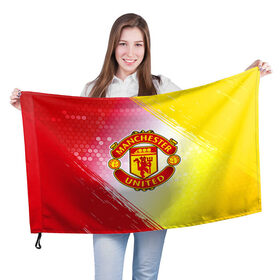 Флаг 3D с принтом MANCHESTER UNITED в городе Новоалтайск, 100% полиэстер | плотность ткани — 95 г/м2, размер — 67 х 109 см. Принт наносится с одной стороны | club | footbal | logo | manchester | united | знак | клуб | лого | логотип | логотипы | манчестер | символ | символы | форма | футбол | футбольная | футбольный | юнайтед