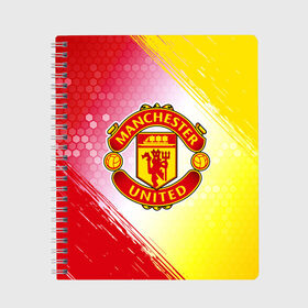 Тетрадь с принтом MANCHESTER UNITED в городе Новоалтайск, 100% бумага | 48 листов, плотность листов — 60 г/м2, плотность картонной обложки — 250 г/м2. Листы скреплены сбоку удобной пружинной спиралью. Уголки страниц и обложки скругленные. Цвет линий — светло-серый
 | Тематика изображения на принте: club | footbal | logo | manchester | united | знак | клуб | лого | логотип | логотипы | манчестер | символ | символы | форма | футбол | футбольная | футбольный | юнайтед