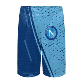 Детские спортивные шорты 3D с принтом SSC NAPOLI / Наполи в городе Новоалтайск,  100% полиэстер
 | пояс оформлен широкой мягкой резинкой, ткань тянется
 | club | footbal | logo | napoli | ssc | знак | клуб | логотип | логотипы | наполи | символ | символы | форма | футбол | футбольная | футбольный