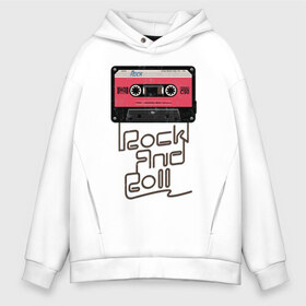 Мужское худи Oversize хлопок с принтом Rock and Roll в городе Новоалтайск, френч-терри — 70% хлопок, 30% полиэстер. Мягкий теплый начес внутри —100% хлопок | боковые карманы, эластичные манжеты и нижняя кромка, капюшон на магнитной кнопке | rock | rock and roll | roll | кассета | классика | музыка | рок | рокер | рокнролл