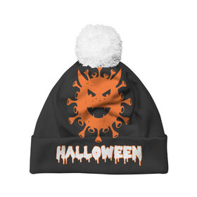 Шапка 3D c помпоном с принтом Halloween (COVID-19) в городе Новоалтайск, 100% полиэстер | универсальный размер, печать по всей поверхности изделия | 19 | america | boo | cat | covid | covid 19 | covid19 | ghost | halloween | monster | ncov | zombie | америка | бу | вирус | кладбище | коронавирус | монстр | монстры | приведение | приведения | призрак | призраки | тыква | хэллоу