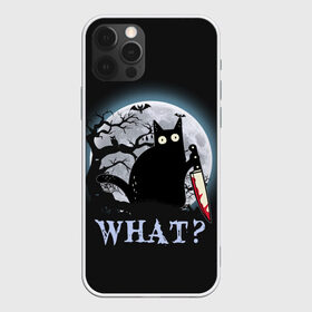 Чехол для iPhone 12 Pro Max с принтом What Cat (Halloween) в городе Новоалтайск, Силикон |  | cat | cats | halloween | what | кот | котенок | коты | котяра | кошак | кошка | нож | пушистый | хэллоуин | что