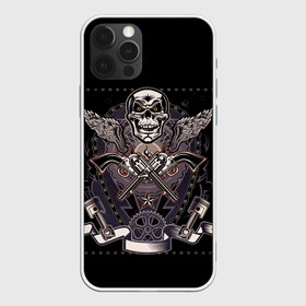 Чехол для iPhone 12 Pro Max с принтом Револьверы в городе Новоалтайск, Силикон |  | Тематика изображения на принте: байкеры | два револьвера и череп | крылья. | мотоциклы | револьверы | револьверы крест на крест | череп