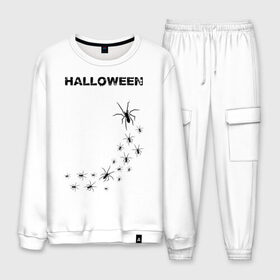 Мужской костюм хлопок с принтом Halloween в городе Новоалтайск, 100% хлопок | на свитшоте круглая горловина, мягкая резинка по низу. Брюки заужены к низу, на них два вида карманов: два “обычных” по бокам и два объемных, с клапанами, расположенные ниже линии бедра. Брюки с мягкой трикотажной резинкой на поясе и по низу штанин. В поясе для дополнительного комфорта — широкие завязки | 31 октября | halloween | halowen | ведьма | день всех святых | джек | костюм | кровь | лого | монстр | надпись | праздник | приведение | призрак | светильник | символ | страшная | тыква | ужасы | хеллоуин | хеллуин