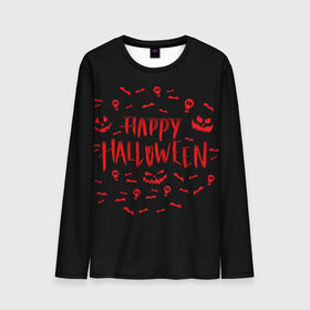 Мужской лонгслив 3D с принтом Halloween в городе Новоалтайск, 100% полиэстер | длинные рукава, круглый вырез горловины, полуприлегающий силуэт | Тематика изображения на принте: halloween | jack | lantern | pumpkin | светильник джека | хэллоуин