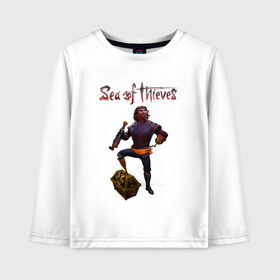 Детский лонгслив хлопок с принтом SEA OF THIEVES в городе Новоалтайск, 100% хлопок | круглый вырез горловины, полуприлегающий силуэт, длина до линии бедер | game. | sea of thieve | sea of thieves | игра про пират | корабли | пираты | сиа оф зивс