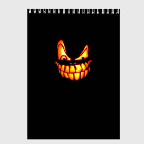 Скетчбук с принтом Halloween в городе Новоалтайск, 100% бумага
 | 48 листов, плотность листов — 100 г/м2, плотность картонной обложки — 250 г/м2. Листы скреплены сверху удобной пружинной спиралью | halloween | jack | lantern | pumpkin | светильник джека | хэллоуин