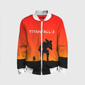 Детский бомбер 3D с принтом TITANFALL 2 в городе Новоалтайск, 100% полиэстер | застегивается на молнию, по бокам два кармана без застежек, мягкие манжеты, по низу бомбера и на воротнике — эластичная резинка | Тематика изображения на принте: apex legends | game | titanfall | titanfall 2 | апекс легендс. | стрелялки | титанфалл