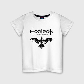 Детская футболка хлопок с принтом HORIZON ZERO DAWN в городе Новоалтайск, 100% хлопок | круглый вырез горловины, полуприлегающий силуэт, длина до линии бедер | game | horizon zero 2 | horizon zero dawn | древний арсенал | игра. | хоризон | хоризон 2 | хоризон зеро давн